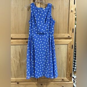 Women’s J Howard Blue Polka Dot Sleeveless Midi Dress Sz 12